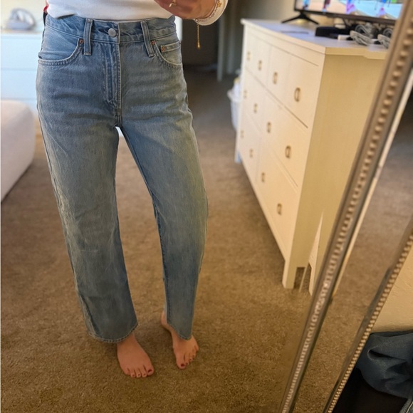 Aritzia Light Blue Straight Leg Jeans - Picture 2 of 2